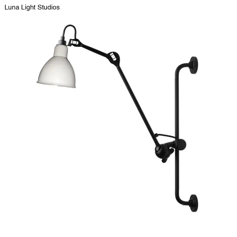 DecorBites™ Modernist Style Black/White Dome Shade Wall Light with Adjustable Metal Lamp - Ideal for Dining Room