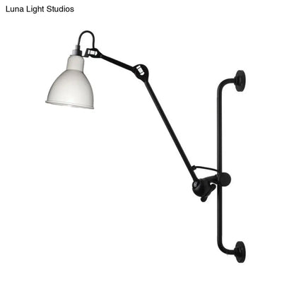 DecorBites™ Modernist Style Black/White Dome Shade Wall Light with Adjustable Metal Lamp - Ideal for Dining Room