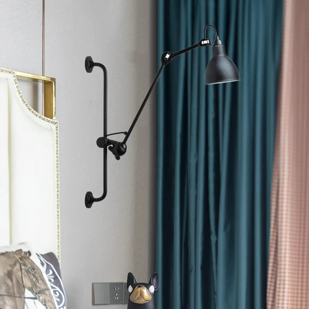 DecorBites™ Modernist Style Black/White Dome Shade Wall Light with Adjustable Metal Lamp - Ideal for Dining Room