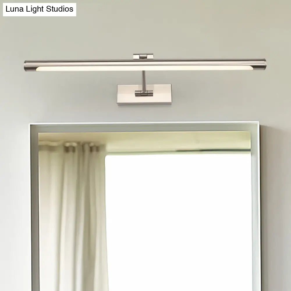 DecorBites™ Modernist Tubular Wall Lamp in Gold Metal with LED Vanity Lighting - 16.5"/20.5" Width, Ideal for Bedrooms