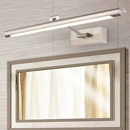 DecorBites™ Modernist Tubular Wall Lamp in Gold Metal with LED Vanity Lighting - 16.5"/20.5" Width, Ideal for Bedrooms