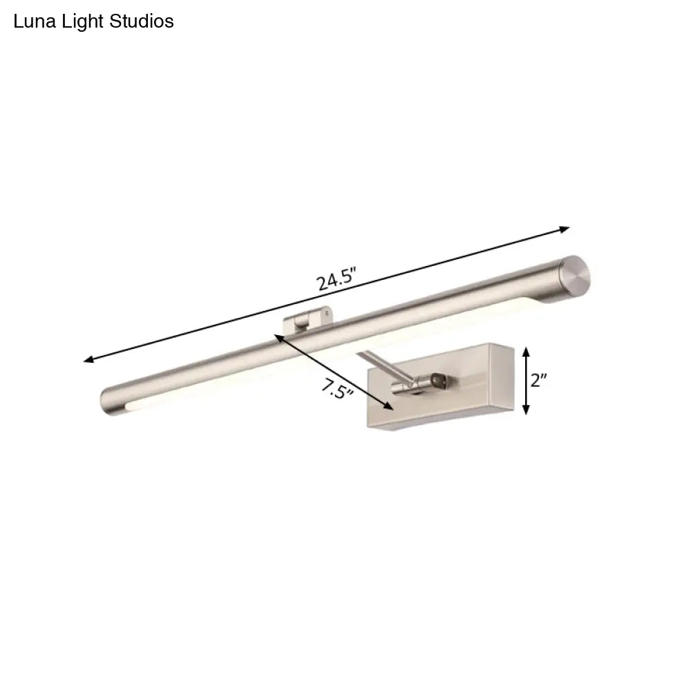 DecorBites™ Modernist Tubular Wall Lamp in Gold Metal with LED Vanity Lighting - 16.5"/20.5" Width, Ideal for Bedrooms