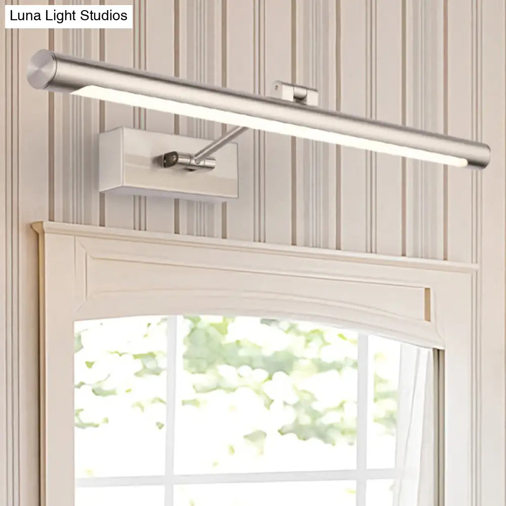 DecorBites™ Modernist Tubular Wall Lamp in Gold Metal with LED Vanity Lighting - 16.5"/20.5" Width, Ideal for Bedrooms