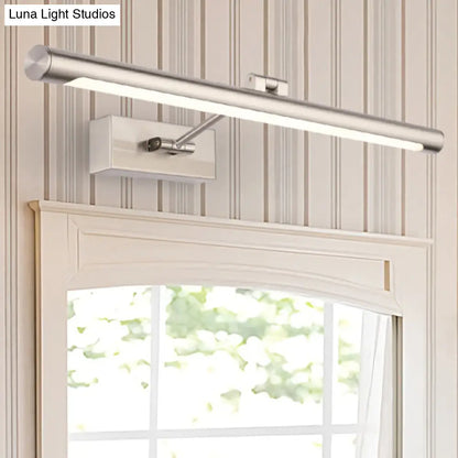 DecorBites™ Modernist Tubular Wall Lamp in Gold Metal with LED Vanity Lighting - 16.5"/20.5" Width, Ideal for Bedrooms