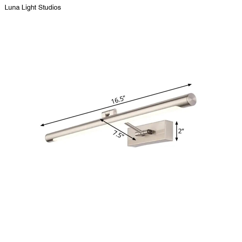 DecorBites™ Modernist Tubular Wall Lamp in Gold Metal with LED Vanity Lighting - 16.5"/20.5" Width, Ideal for Bedrooms