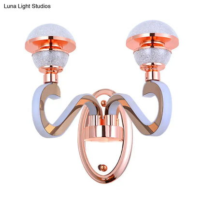 Modernist urn shape rose gold led wall sconce bedroom light