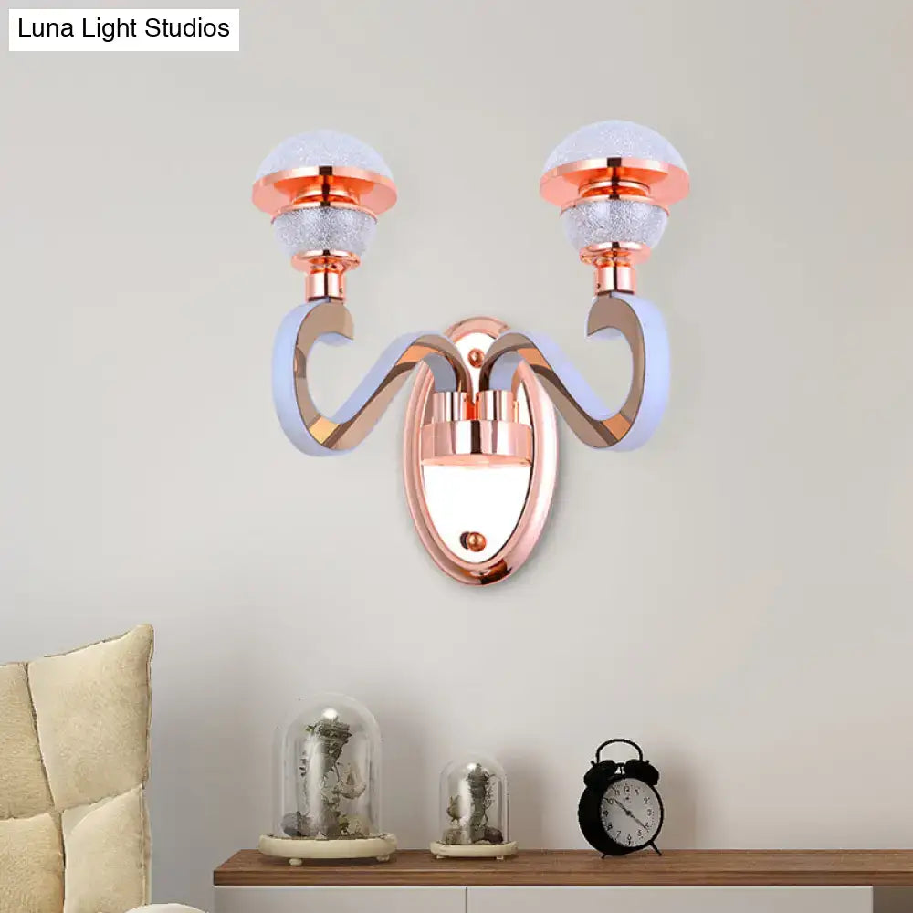 Modernist urn shape rose gold led wall sconce bedroom light