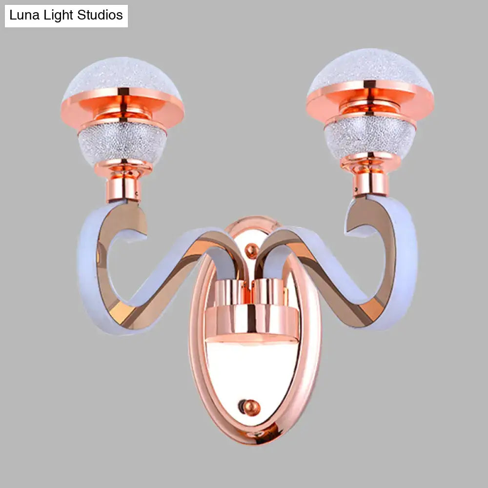 Modernist urn shape rose gold led wall sconce bedroom light