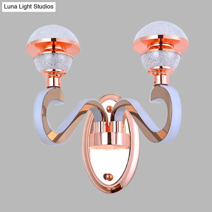 Modernist urn shape rose gold led wall sconce bedroom light