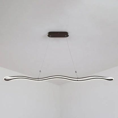 DecorBites™ Modernist Wavy Strip LED Island Pendant - Acrylic Dining Room Hanging Lamp Kit