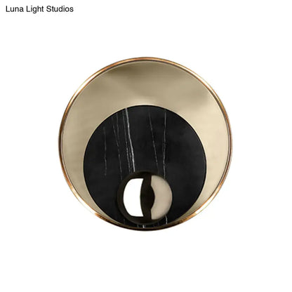 Modernist white & black led sconce lighting bedroom wall mirror