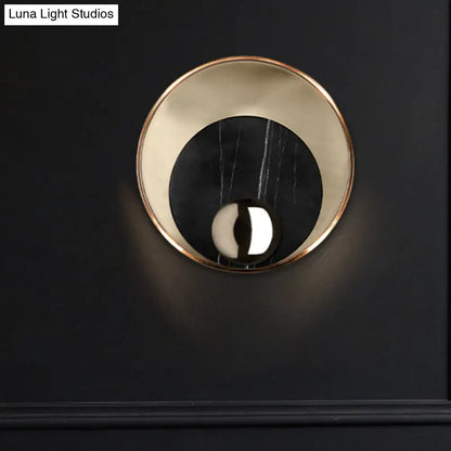 Modernist white & black led sconce lighting bedroom wall mirror