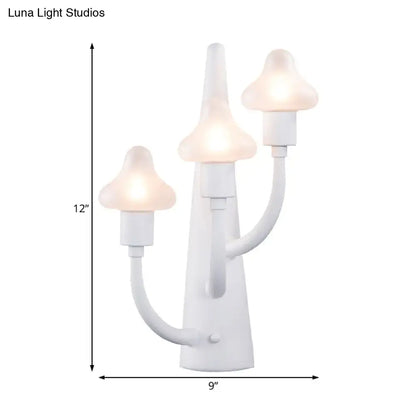 Modernist white ceramic mushroom opal glass sconce living room light