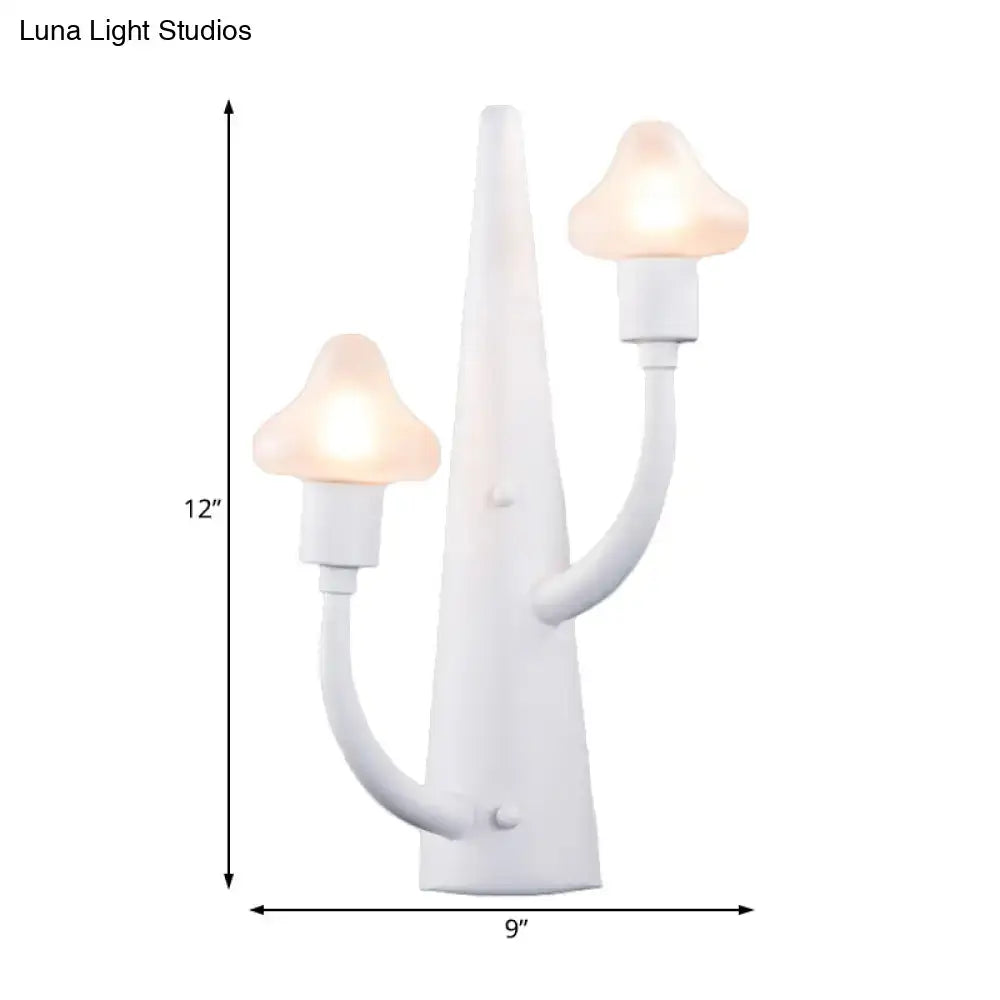 Modernist white ceramic mushroom opal glass sconce living room light