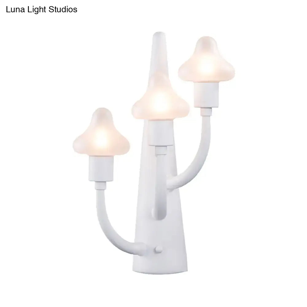 Modernist white ceramic mushroom opal glass sconce living room light