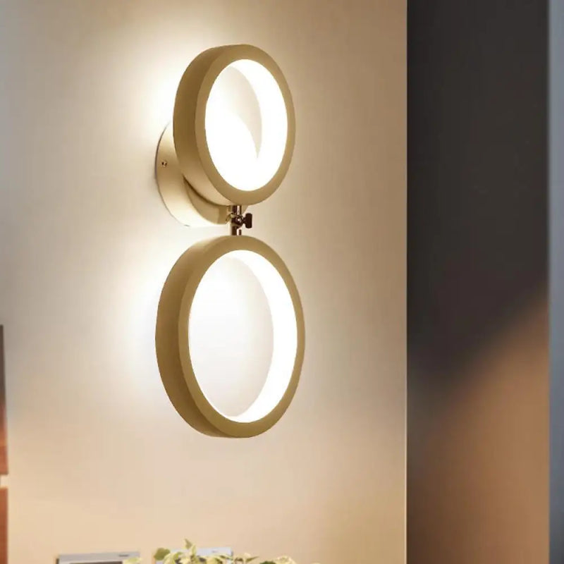 DecorBites™ Modernist White Halo Ring Wall Sconce Light - Metal LED Wall Lamp for Corners