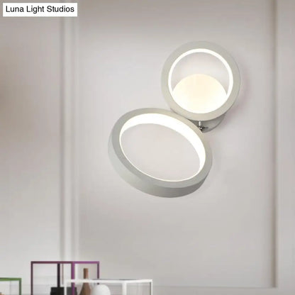 DecorBites™ Modernist White Halo Ring Wall Sconce Light - Metal LED Wall Lamp for Corners