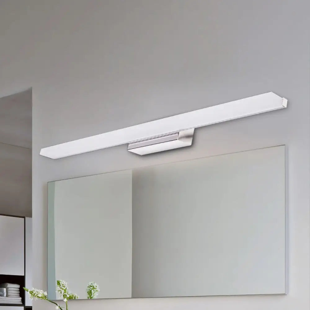 DecorBites™ Modernity LED Vanity Lighting - Linear Metallic White Wall Mounted Lamp in Warm/White Light