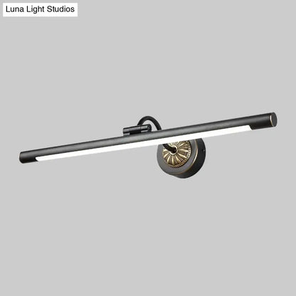 Modish black & brass swing arm wall lamp bathroom vanity mirror light