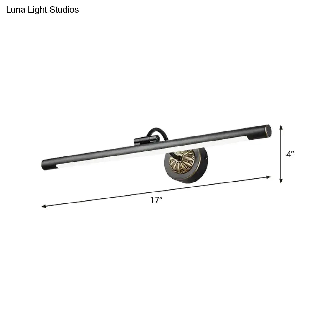 Modish black & brass swing arm wall lamp bathroom vanity mirror light