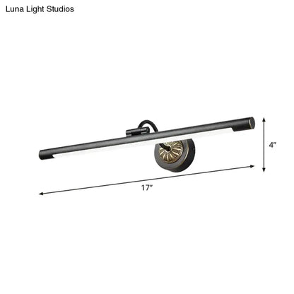 Modish black & brass swing arm wall lamp bathroom vanity mirror light