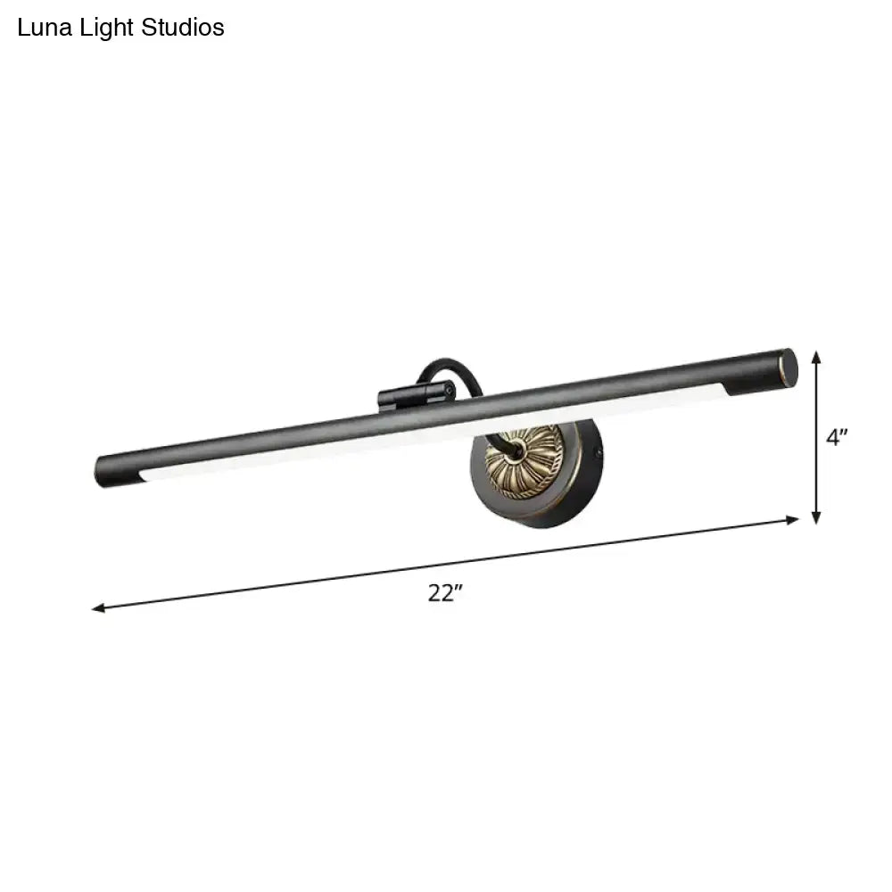 Modish black & brass swing arm wall lamp bathroom vanity mirror light