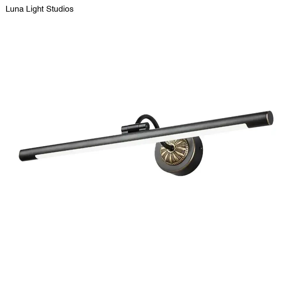 Modish black & brass swing arm wall lamp bathroom vanity mirror light