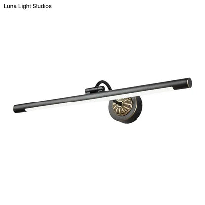 Modish black & brass swing arm wall lamp bathroom vanity mirror light