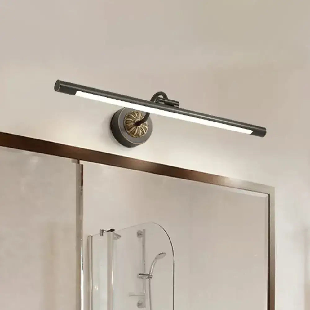 Modish black & brass swing arm wall lamp bathroom vanity mirror light