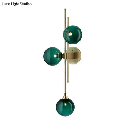 DecorBites™ Modo Glass Sconce Lighting: Retro 3-Light Brass Wall Mount for Dining Room