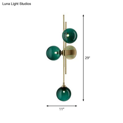 DecorBites™ Modo Glass Sconce Lighting: Retro 3-Light Brass Wall Mount for Dining Room