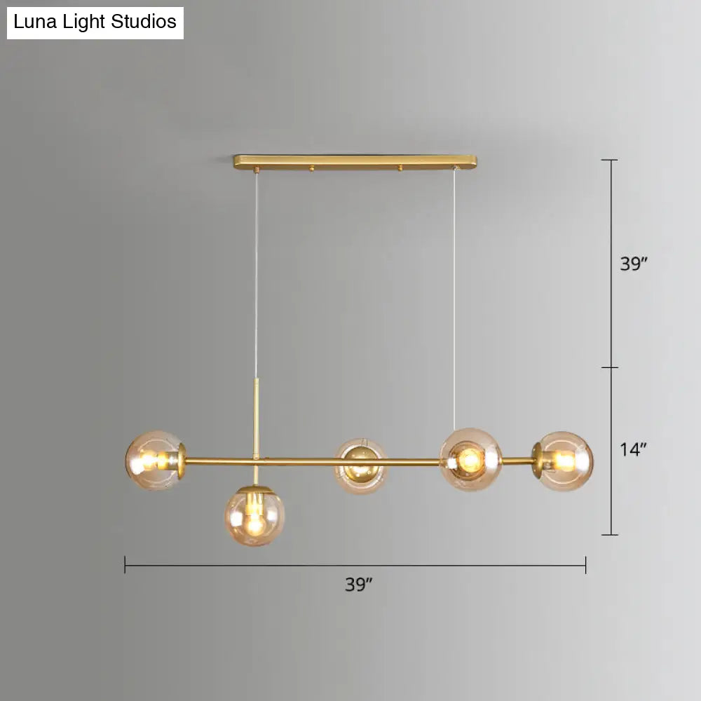 DecorBites™ Modo Island Glass 5-Light Pendant Light for Restaurants
