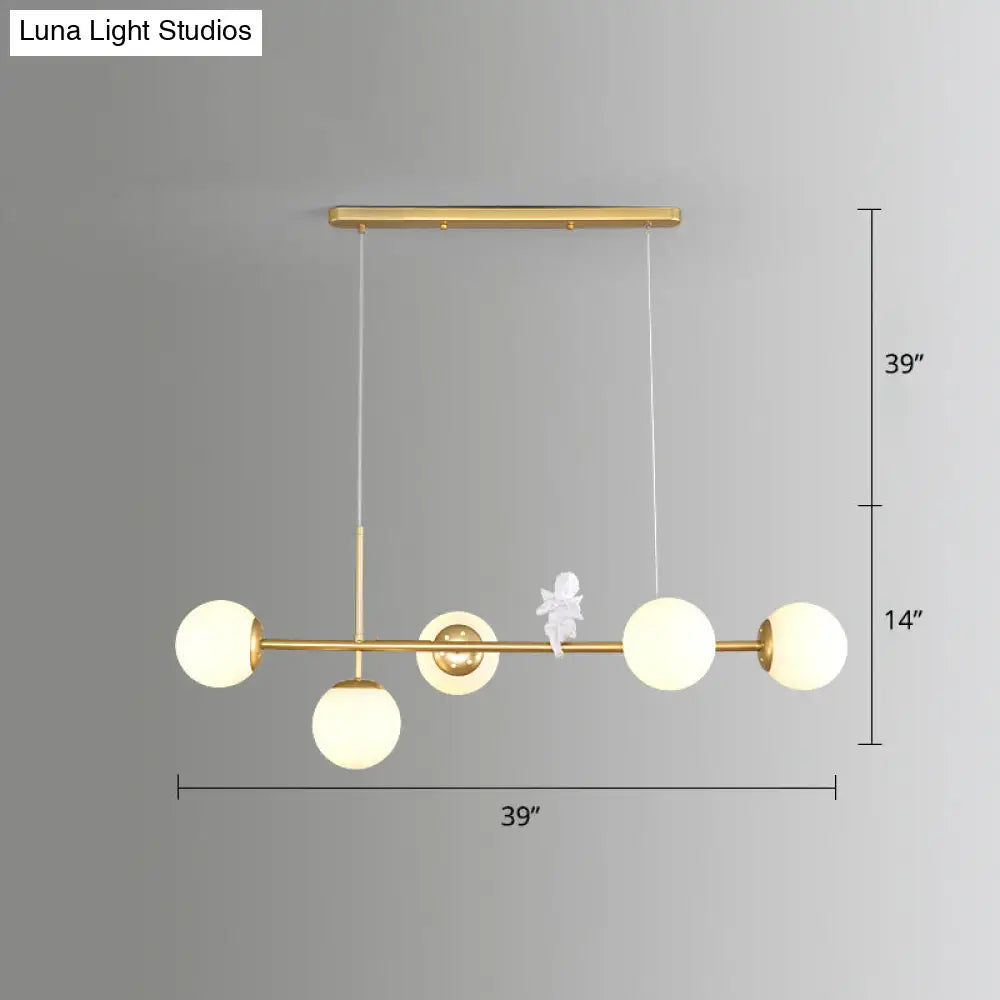 DecorBites™ Modo Island Glass 5-Light Pendant Light for Restaurants