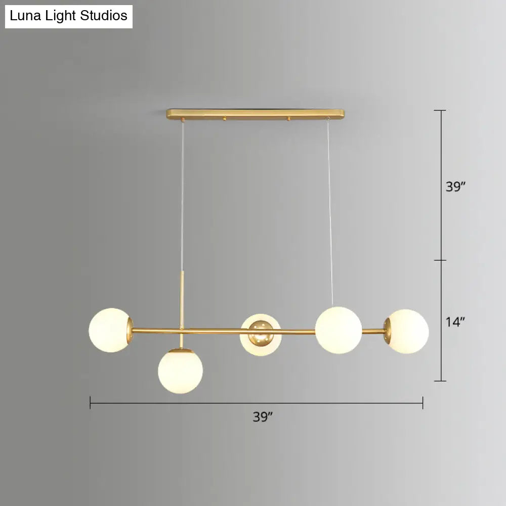DecorBites™ Modo Island Glass 5-Light Pendant Light for Restaurants