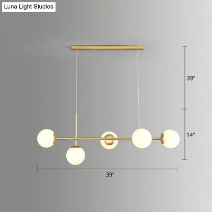 DecorBites™ Modo Island Glass 5-Light Pendant Light for Restaurants