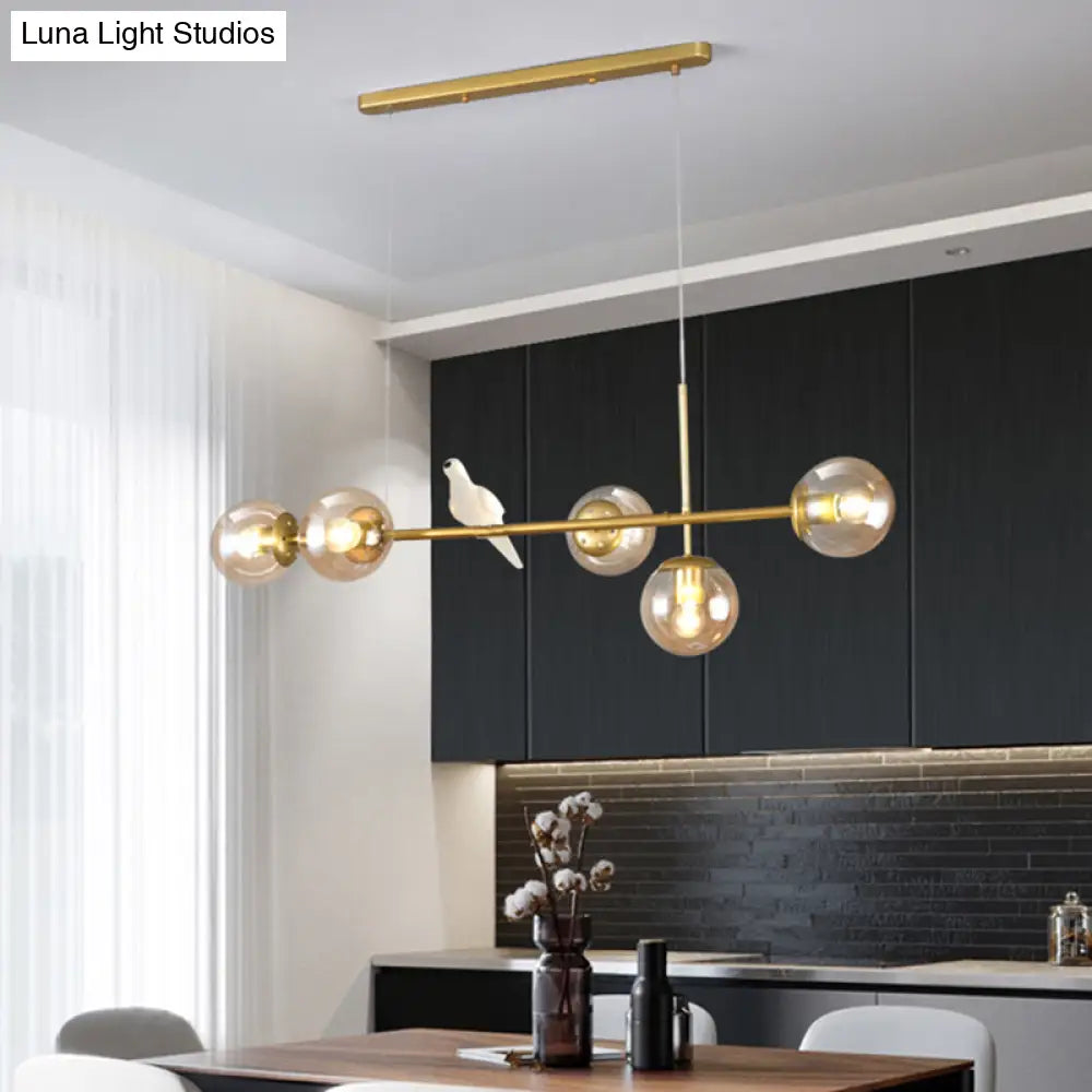 DecorBites™ Modo Island Glass 5-Light Pendant Light for Restaurants