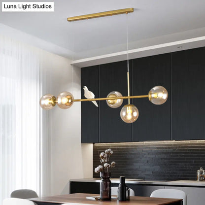 DecorBites™ Modo Island Glass 5-Light Pendant Light for Restaurants
