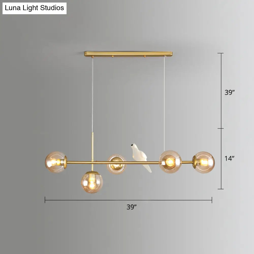 DecorBites™ Modo Island Glass 5-Light Pendant Light for Restaurants