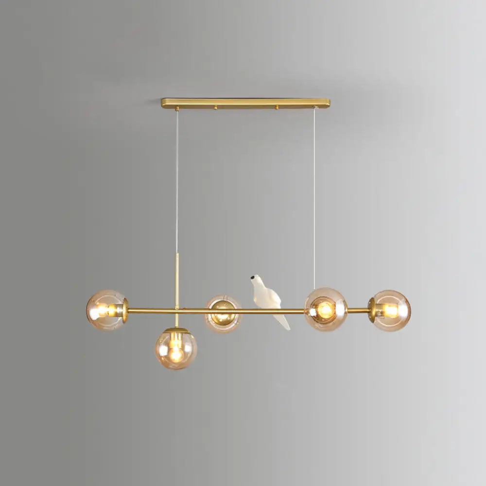 DecorBites™ Modo Island Glass 5-Light Pendant Light for Restaurants