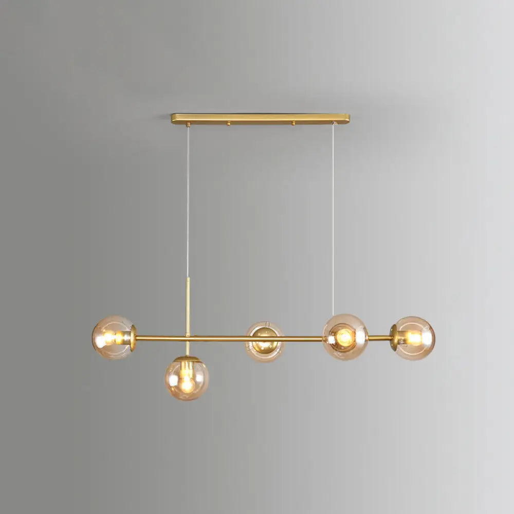 DecorBites™ Modo Island Glass 5-Light Pendant Light for Restaurants
