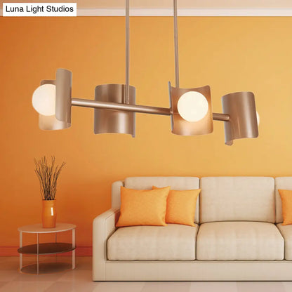 DecorBites™ Molecule Dining Room Pendant Light: Traditional Metal 4-Light Rose Gold Hanging Lamp