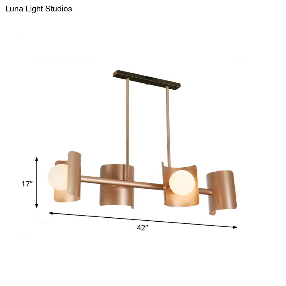 DecorBites™ Molecule Dining Room Pendant Light: Traditional Metal 4-Light Rose Gold Hanging Lamp