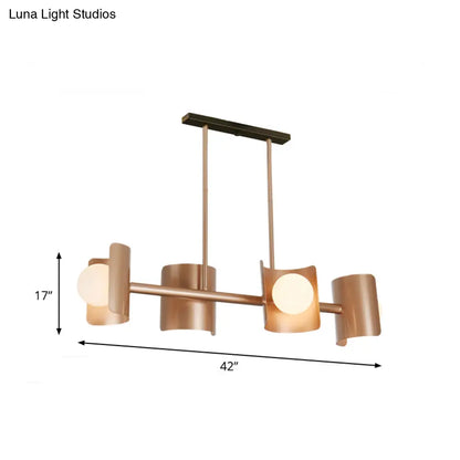 DecorBites™ Molecule Dining Room Pendant Light: Traditional Metal 4-Light Rose Gold Hanging Lamp