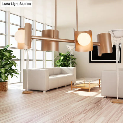 DecorBites™ Molecule Dining Room Pendant Light: Traditional Metal 4-Light Rose Gold Hanging Lamp