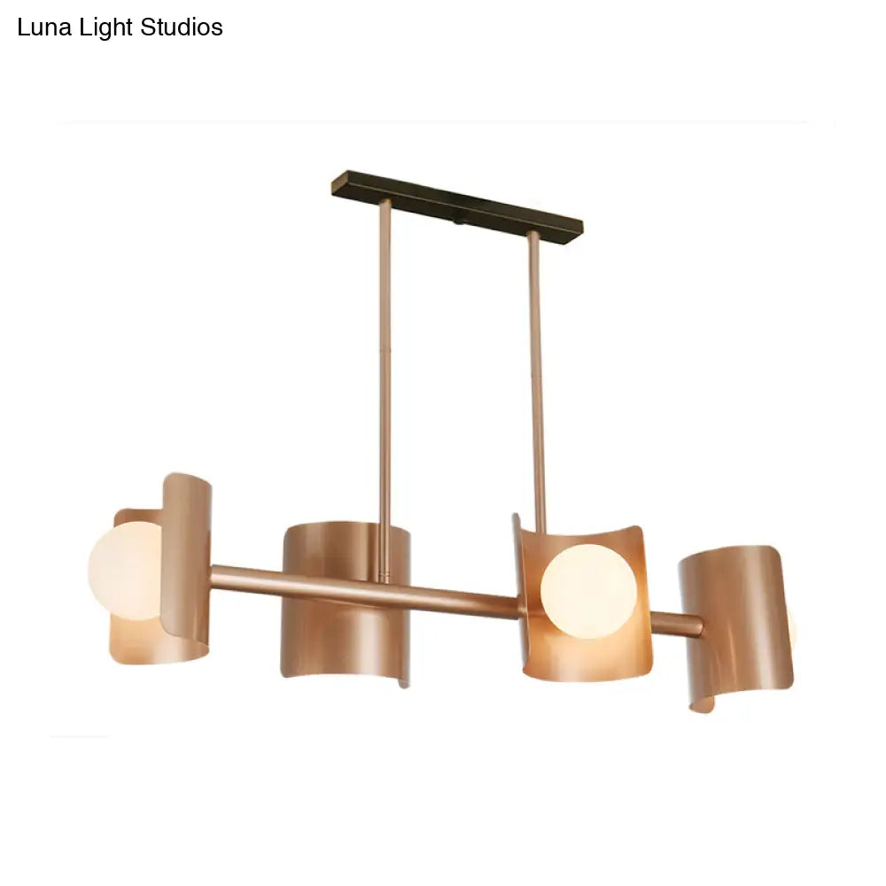 DecorBites™ Molecule Dining Room Pendant Light: Traditional Metal 4-Light Rose Gold Hanging Lamp