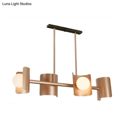 DecorBites™ Molecule Dining Room Pendant Light: Traditional Metal 4-Light Rose Gold Hanging Lamp
