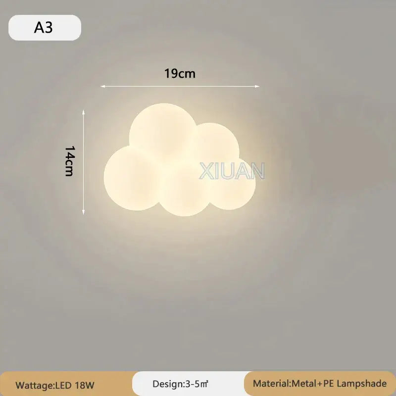 Monkey cloud cartoon wall lamp for nursery bedroom