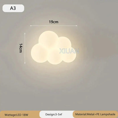 Monkey cloud cartoon wall lamp for nursery bedroom
