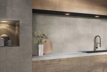 Mood Dark Limestone Look Porcelain Tiles 12x24