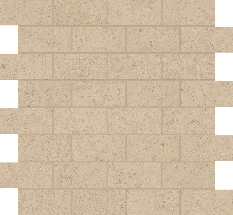 Mood Biscuit Bullnose Limestone Look Porcelain Moldings 3x24